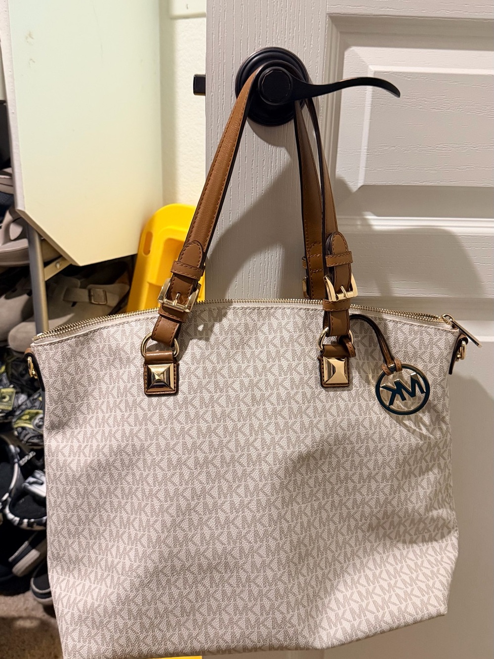 Michael Kors-inspired Cream and Brown Tote Bag